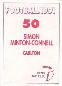 1991 Select AFL Stickers #50 Simon Minton-Connell Back